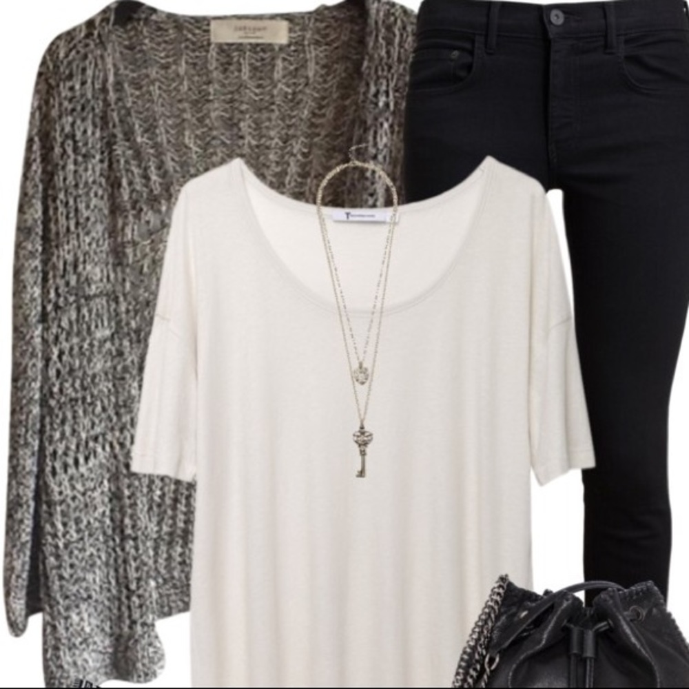 Black and white marled cardigan